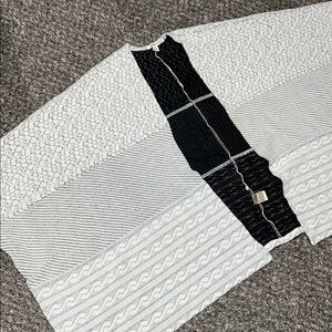 Black and White Textured Cardigan